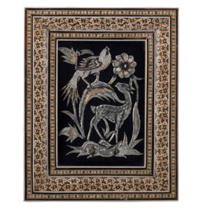 Art en cuivre gravé persan encadré fait main Tina – Décoration murale traditionnelle