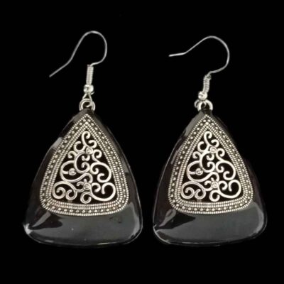 Boucles d’oreilles pendantes en métal, style traditionnel Shamim