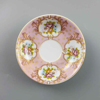 Assiette à thé persane – Porcelaine avec motif Floral Goldar (Lot de 6)