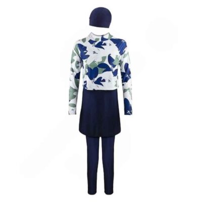 Maillot de Bain Islamique pour Femmes Modeste Bleu Marine