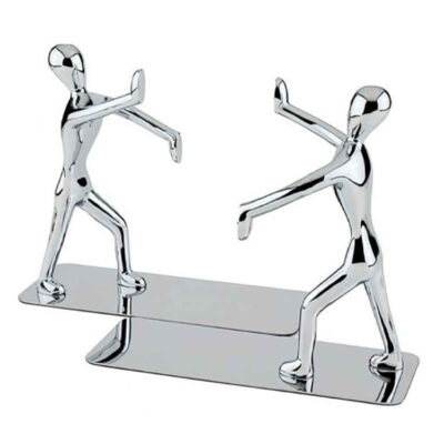 Serre-livres sculpture en métal figure humaine – adapté pour intérieurs contemporains