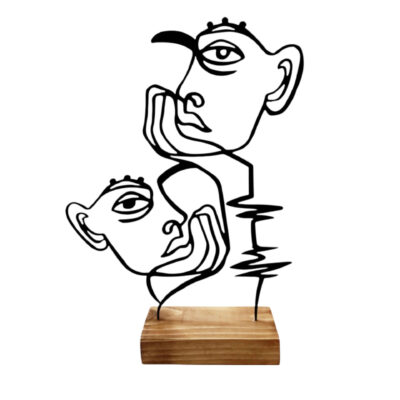 Sculpture d’art figurine minimaliste en métal