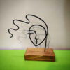 Sculpture d'art figurine minimaliste en métal - Fille