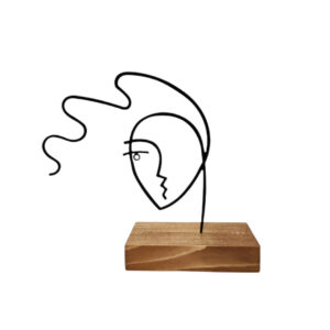 Sculpture d’art figurine minimaliste en métal – Fille
