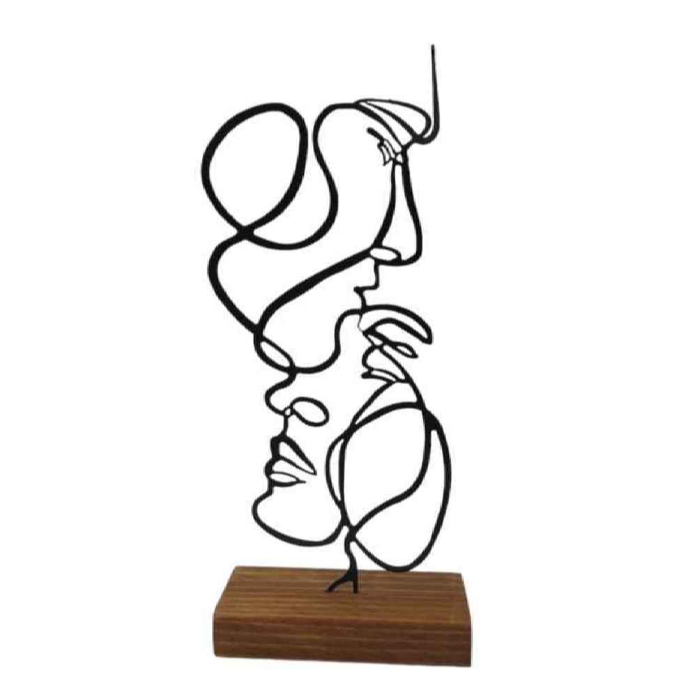 Sculpture d'art figurine minimaliste en métal - Hamdam