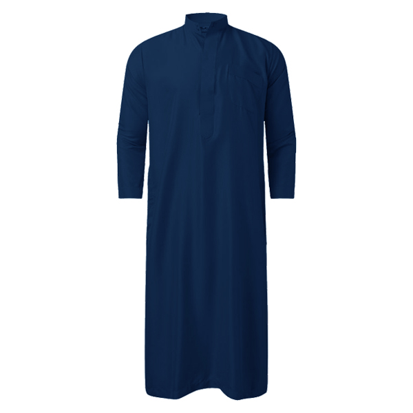 Dishdasha Thawb Bleu Marine de style Emirati pour Homme – Robe arabe traditionnelle