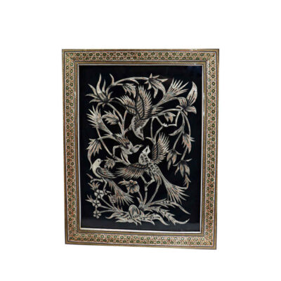 Art en cuivre gravé persan encadré fait main Hanifeh – Décoration murale traditionnelle