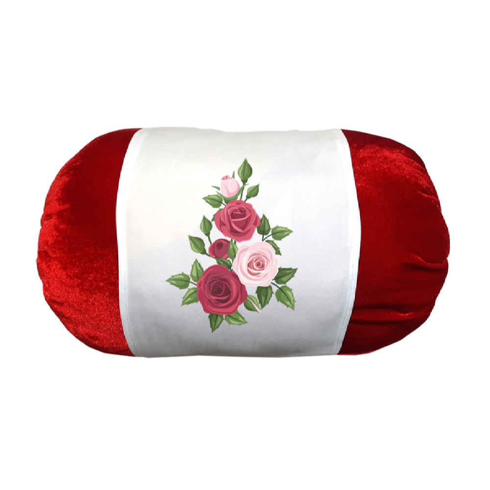 Traversin Cylindrique Persan en Velours Fleurs