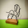 Sculpture d'art figurine minimaliste en métal - Cheval