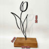 Sculpture d'art figurine minimaliste en métal - Fleur de tulipe