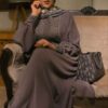 Abaya papillon élégante pour femmes musulmanes – Tissu crêpe noir