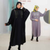 Abaya papillon élégante pour femmes musulmanes – Tissu crêpe noir