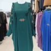 Abaya traditionnelle pour femmes musulmanes florale avec tissu crêpe doux