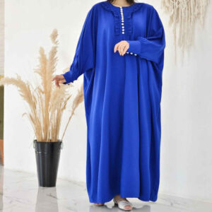 Abaya élégante pour femmes musulmanes avec tissu crêpe doux