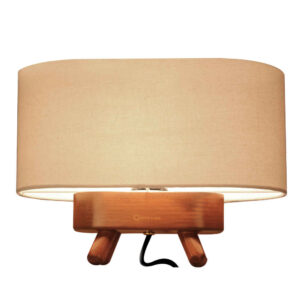 Lampe de table en bois fait main – modèle Nasrin