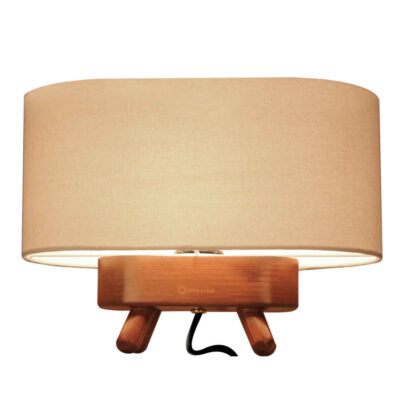 Lampe de table en bois fait main – modèle Nasrin