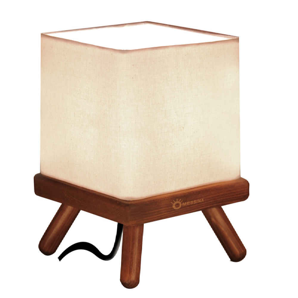 Lampe de table en bois fait main – modèle Carré
