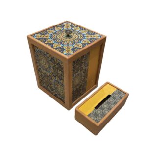 Ensemble corbeille et boîte à mouchoirs en bois – Modèle Khial
