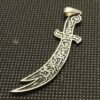 Collier épée Zulfiqar - Pendentif épée islamique en argent d'Imam Ali