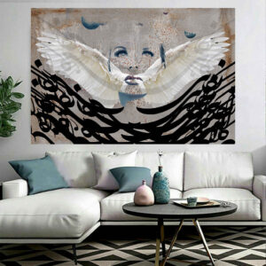 Tenture Murale Calligraphie Persane Ailes