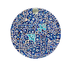 Miroir de poche rond avec design Farhang inspiré de la Perse