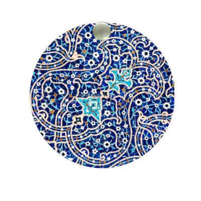 Miroir de poche rond avec design Farhang inspiré de la Perse