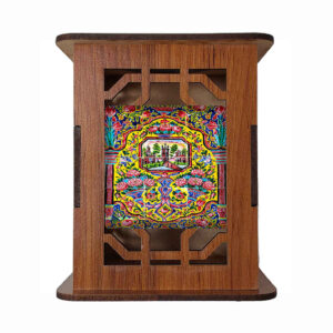 Porte-stylo en bois pour bureau avec motif calligraphique inspiré de la Perse Jardin