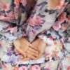 Tchador Islamique de Namaz avec Manches pour Femmes Idéal pour la Prière - Motif Floral Sama