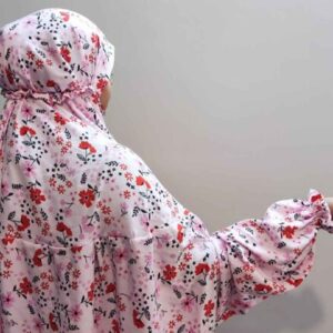 Tchador Islamique de Namaz avec Manches pour Femmes Idéal pour la Prière – Motif Floral Sahar
