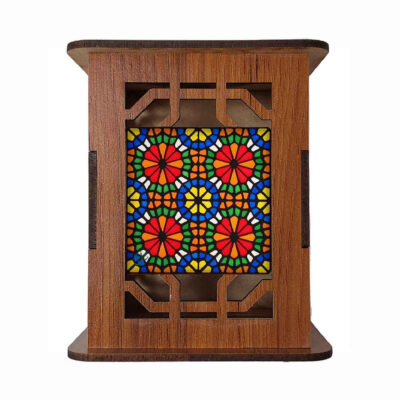 Motif Jahan – Porte-stylo Artistique en Bois Persan pour Bureau