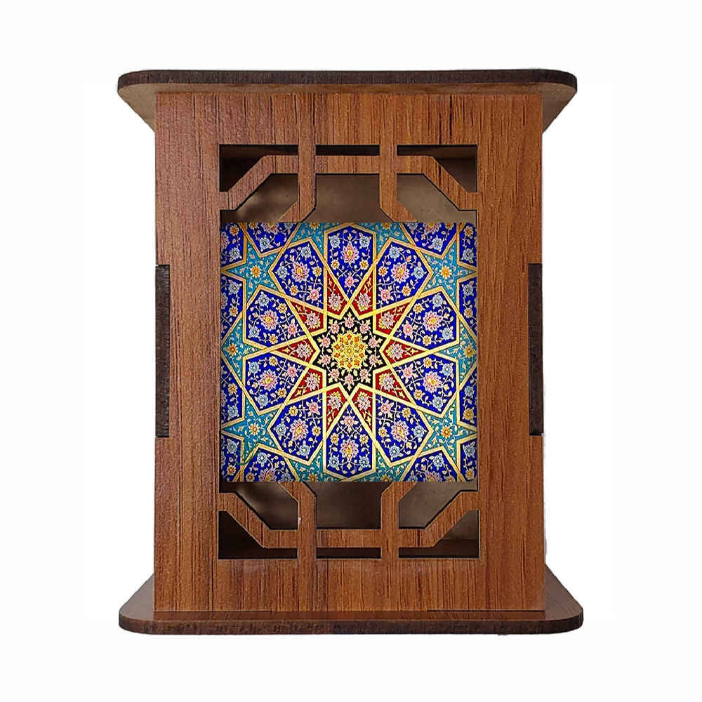 Porte-stylo en bois pour bureau avec motif inspiré de la Perse Boostan