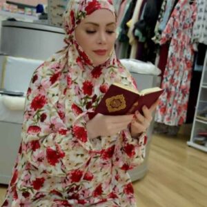 Tchador Islamique de Namaz avec Manches pour Femmes Idéal pour la Prière – Motif Floral Bita