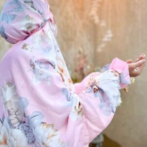 Tchador Islamique de Namaz avec Manches pour Femmes Idéal pour la Prière – Motif Floral Mahla