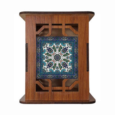 Motif Safa – Porte-stylo en Bois Élégant avec Motifs Persans