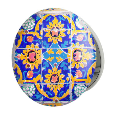 Miroir de poche compact avec design Shina inspiré de la Perse
