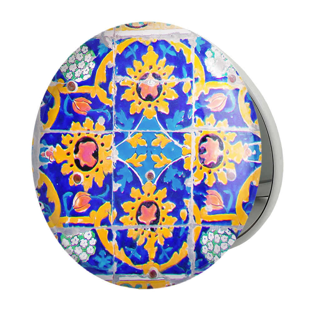 Miroir de poche compact avec design Shina inspiré de la Perse