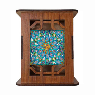 Style Firouze – Porte-stylo en Bois Inspiré par la Perse pour Bureau