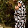 Tchador Islamique de Namaz avec Manches pour Femmes Idéal pour la Prière - Motif Floral Zara