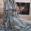Tchador Islamique de Namaz avec Manches pour Femmes Idéal pour la Prière - Motif Floral Samin
