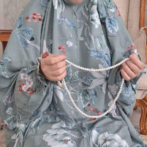 Tchador Islamique de Namaz avec Manches pour Femmes Idéal pour la Prière – Motif Floral Samin