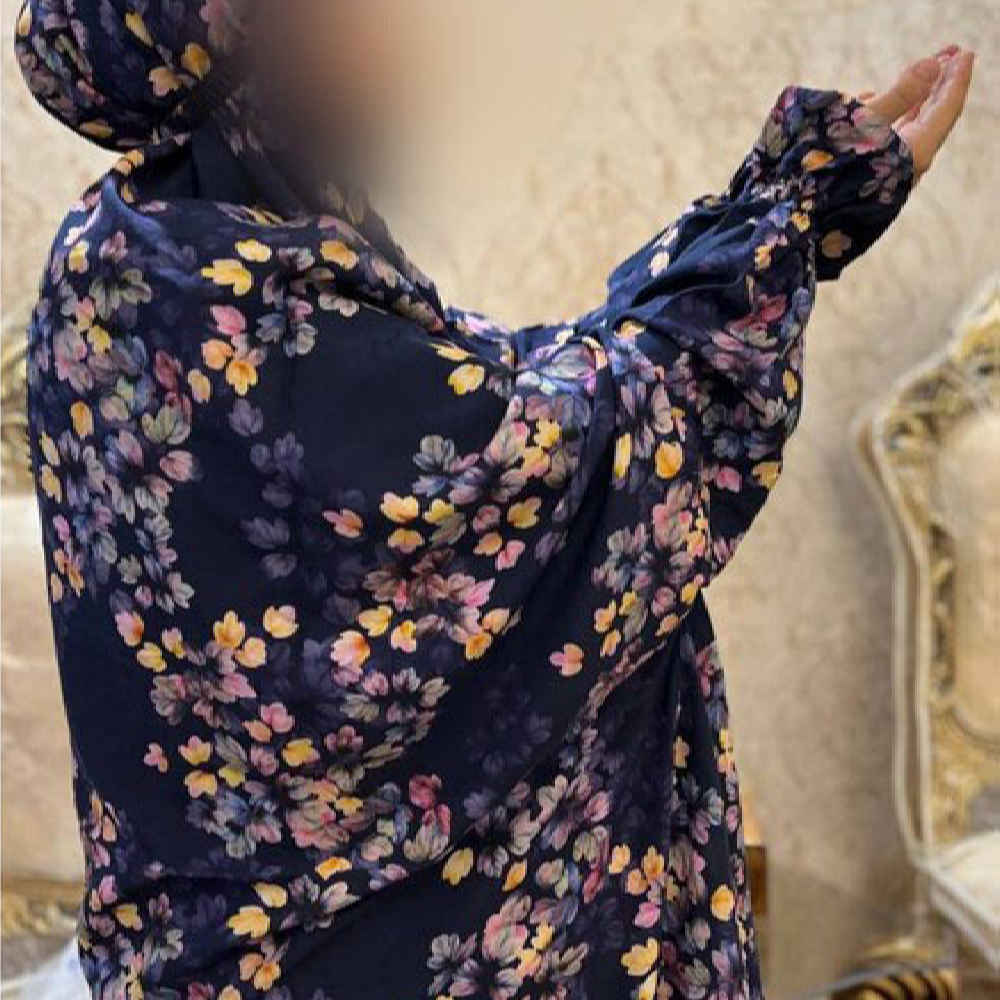 Tchador Islamique de Namaz avec Manches pour Femmes Idéal pour la Prière - Motif Floral Azar