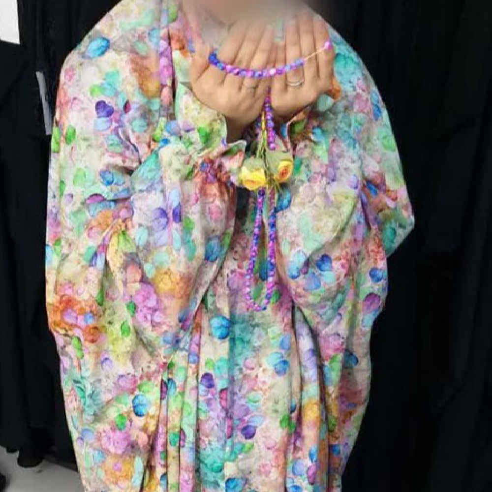 Tchador Islamique de Namaz avec Manches pour Femmes Idéal pour la Prière - Motif Floral Hasti