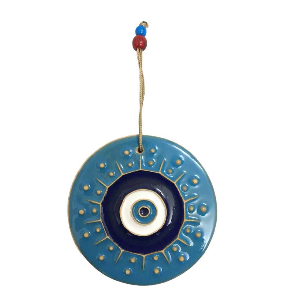 Amulette Murale Œil Turc Bleu Modèle Étoile