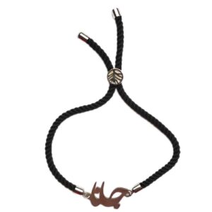 Bracelet en fil argenté persan minimaliste – Design Janan noir