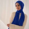 Châle Shayla en Chiffon Bleu pour Musulmanes