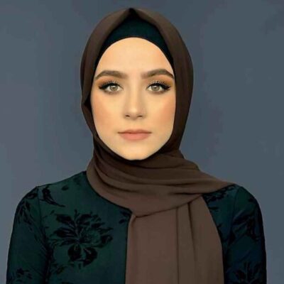 Voile Foulard Hijab en Mousseline Marron pour Femmes Musulmanes