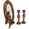 Ensemble miroir et bougeoirs gravés en cuivre persan – Design Arsh