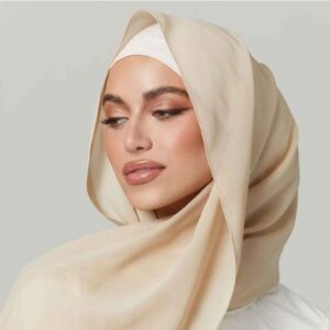 Châle Shayla en Chiffon Crème pour Femmes