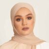 Châle Shayla en Chiffon Crème pour Femmes