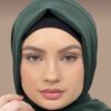 Voile Foulard Hijab en Mousseline Vert pour Femmes Musulmanes